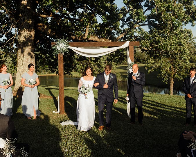 A couple getting married on the 400 acre property at Triple P Campground in Spencer, Tennessee.