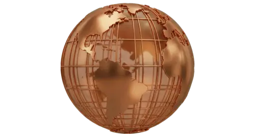 Metallic copper globe