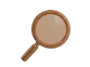 Metallic copper magnifying glass icon