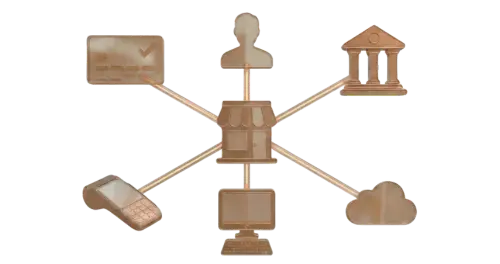 Metallic copper globe icon with longitude and latitude lines with transparent center