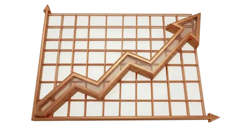 Metallic copper trending graph