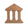 Metallic copper bank icon