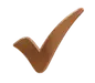 Metallic copper checkmark