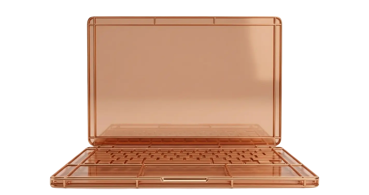 Metallic copper laptop