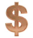 Metallic copper dollar sign