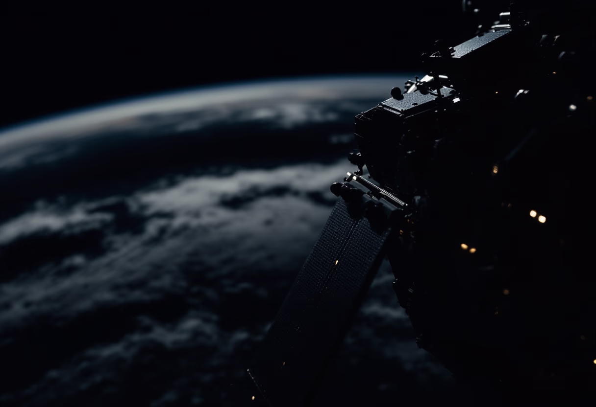 image of a satellite orbiting earth