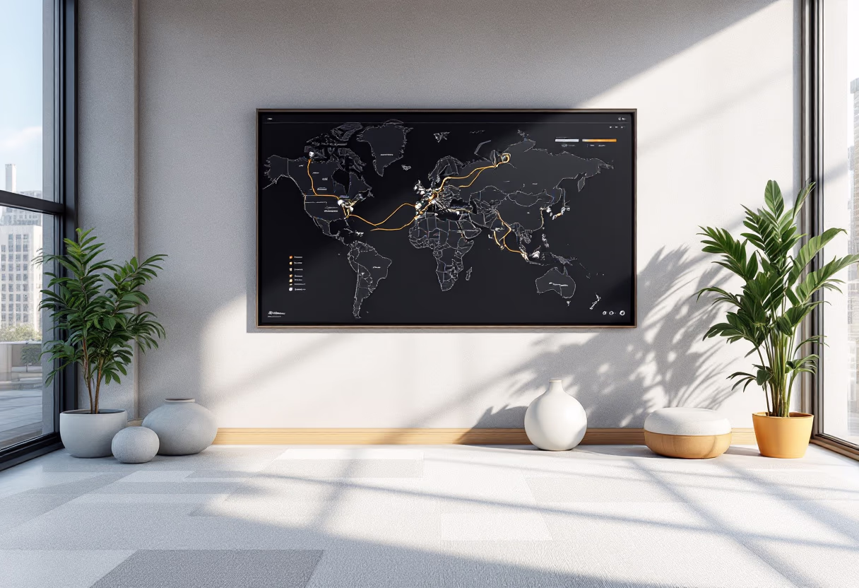 image of delivery route map (for a courier & delivery service)