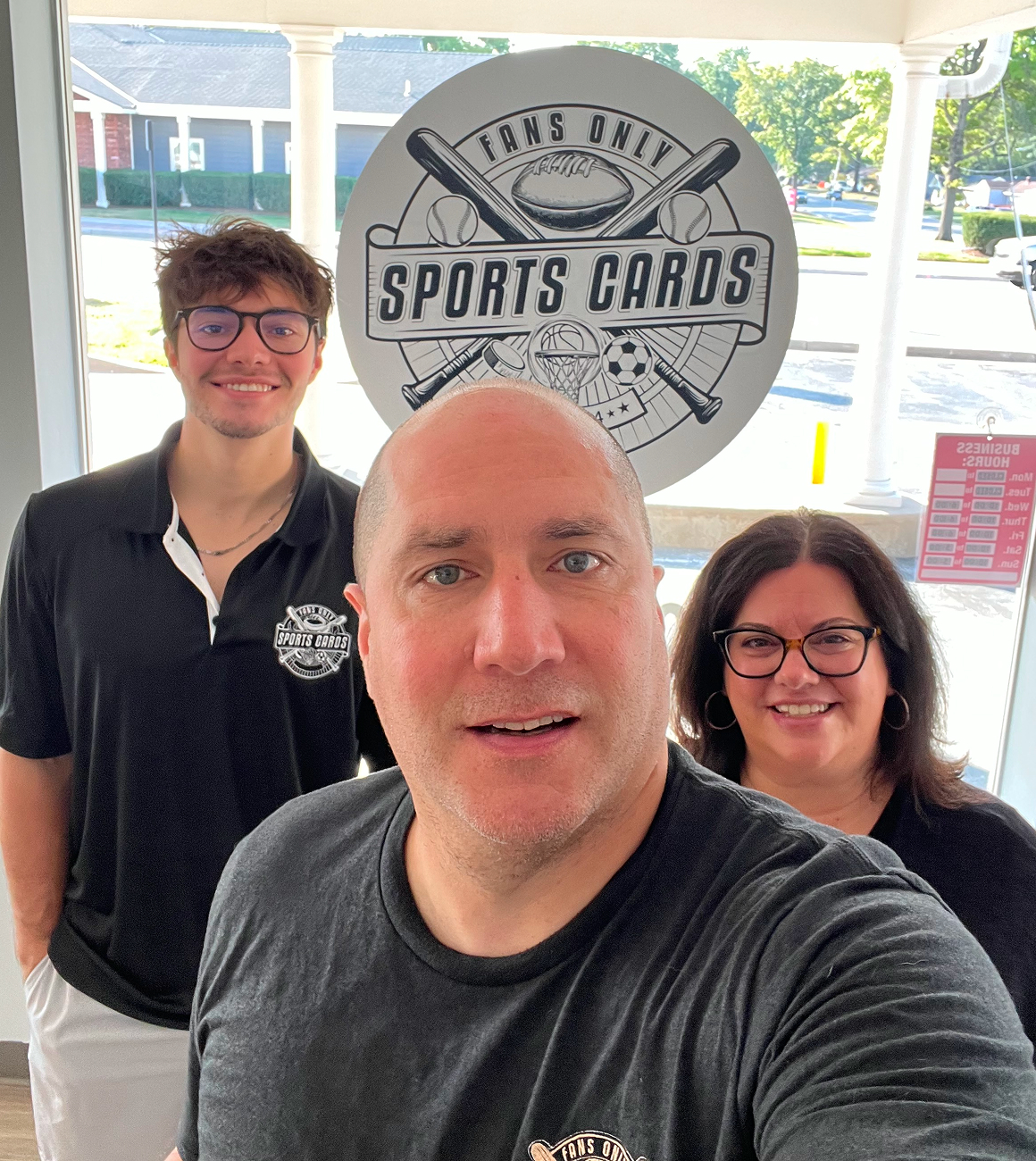 Photo of the DiMeo family, owners of Fans Only Sports Cards