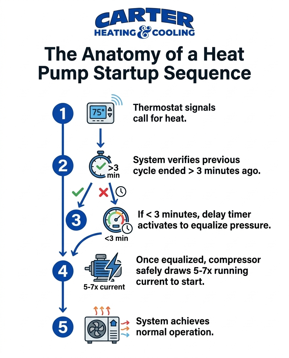 The Anatomy of a Heat Pump Startup Sequence