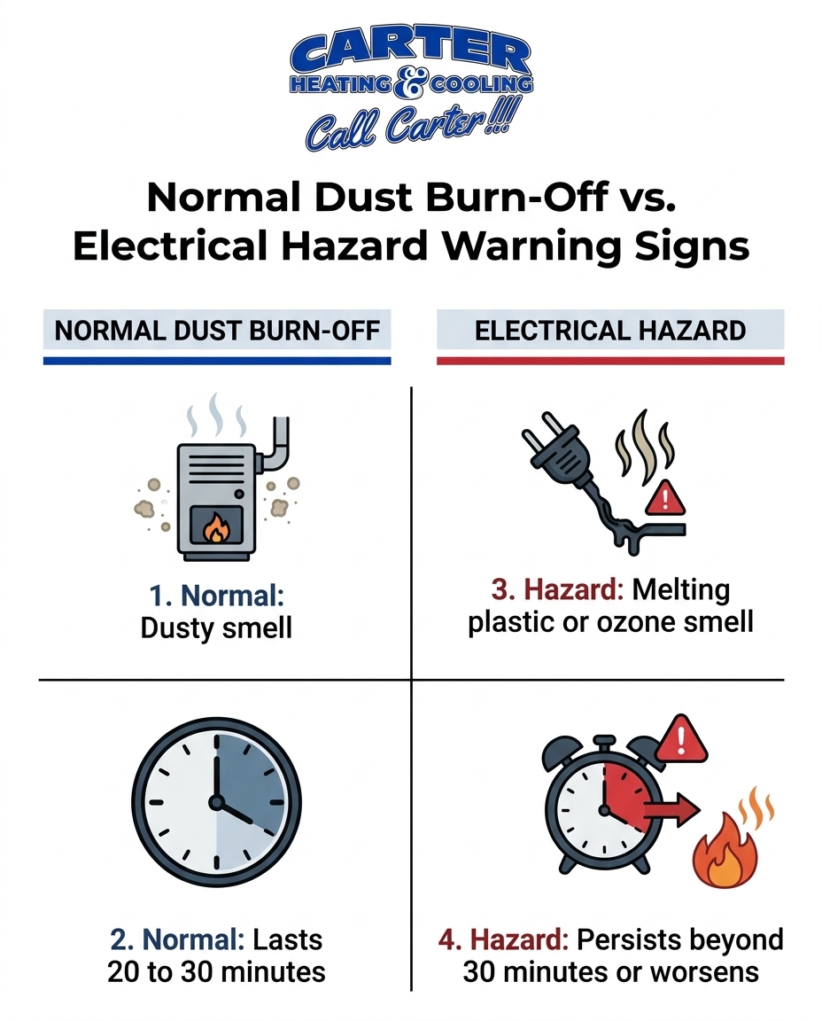 Normal Dust Burn-Off vs. Electrical Hazard Warning Signs