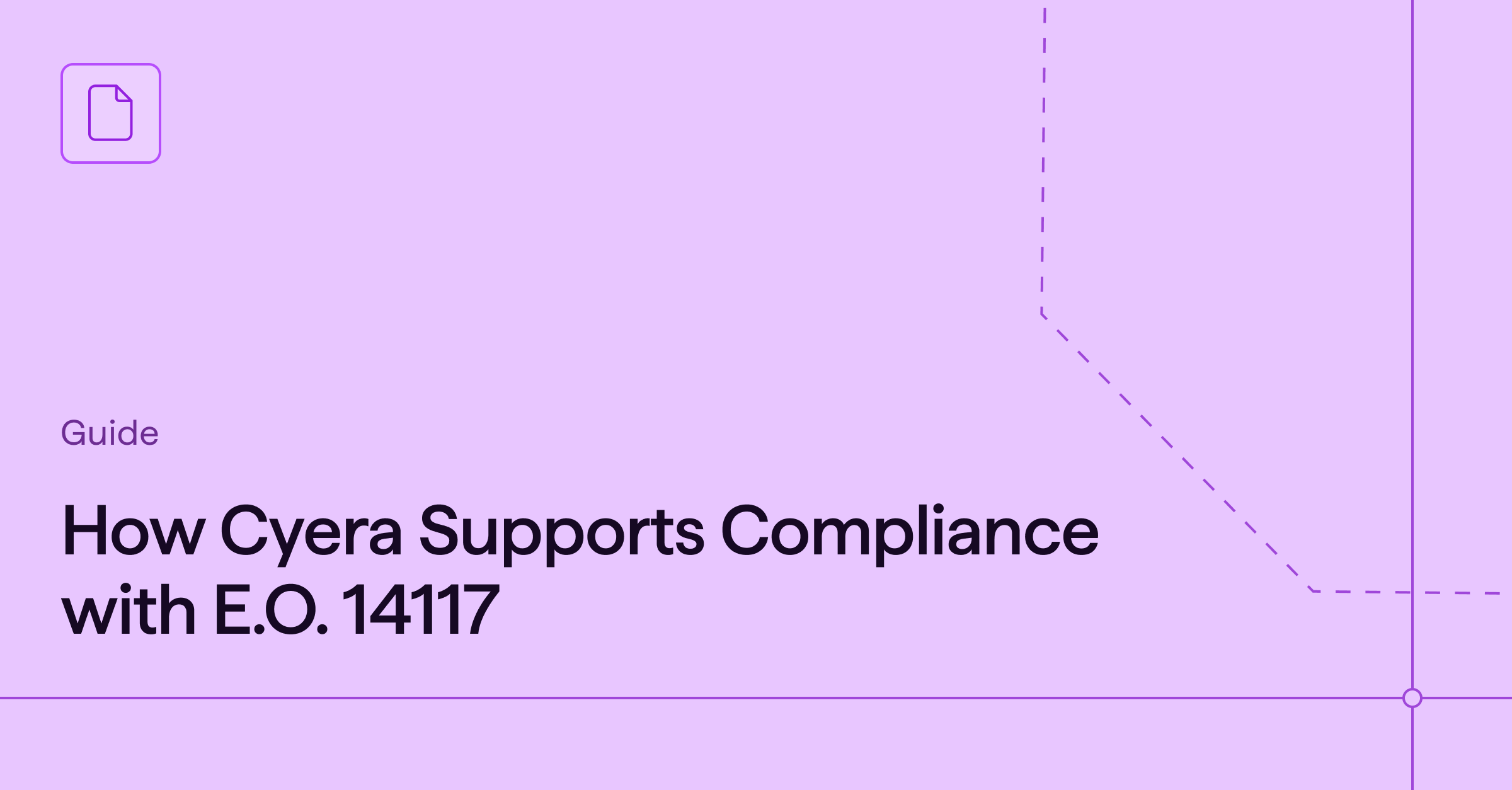 Title card with text 'How Cyera Supports Compliance with E.O. 14117' on a light purple background with a document icon.