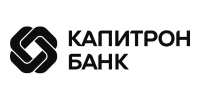 KapITрон Банк logo in Cyrillic script with black interlocking design.