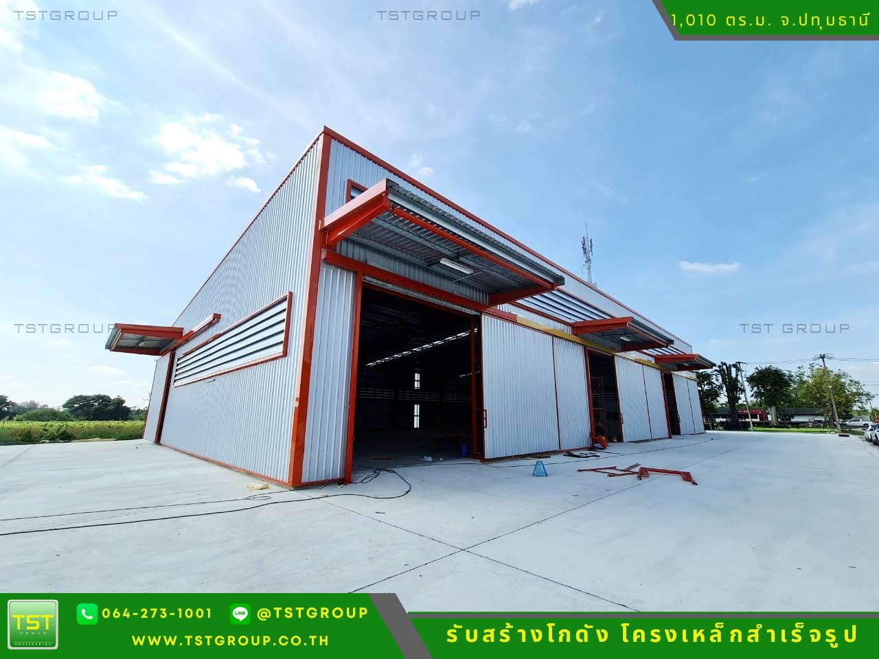 รับสร้างโกดังสําเร็จรูป, ออกแบบอาคารโครงเหล็กสำเร็จรูป ระบบ PEB | TST GROUP