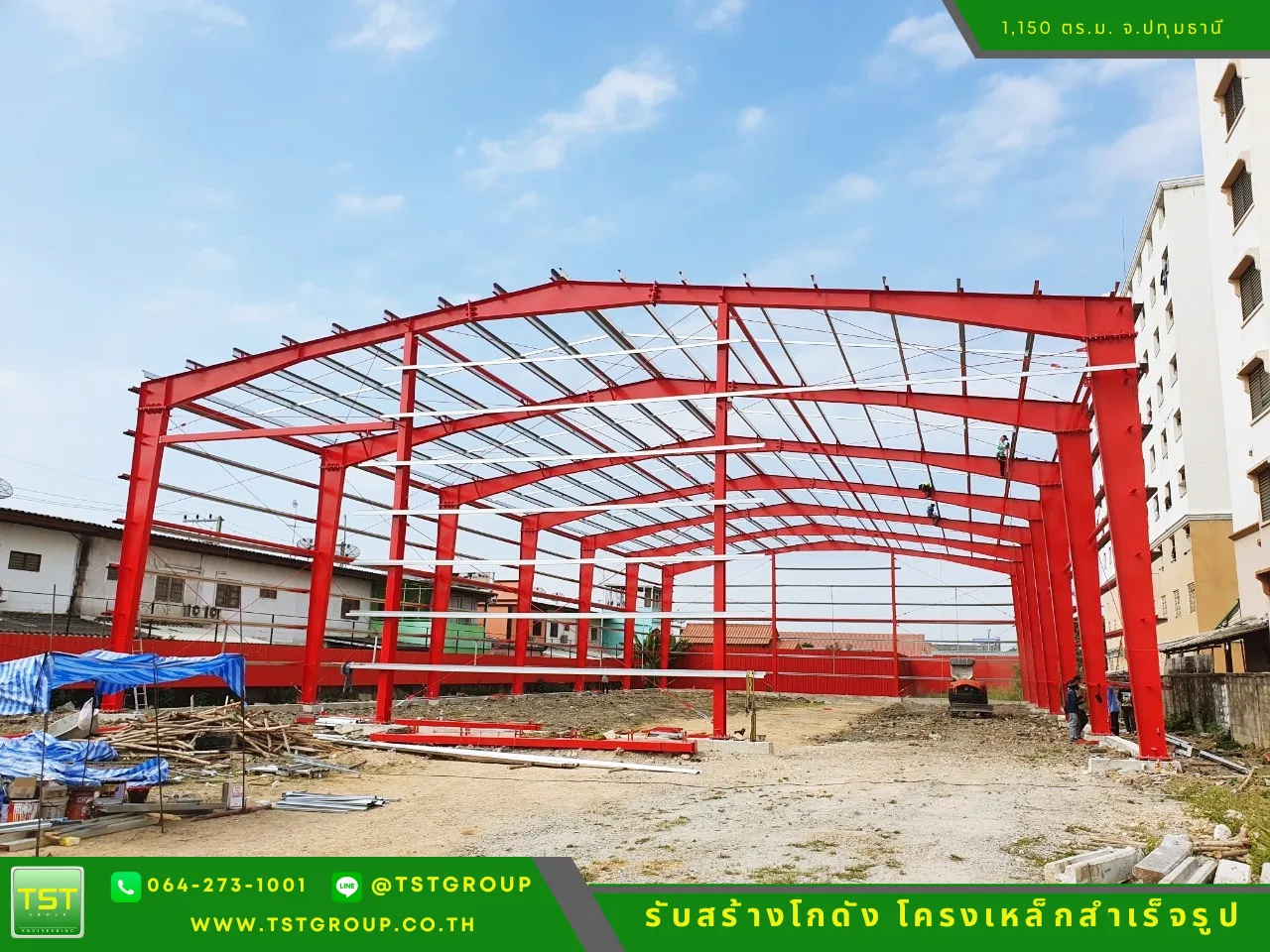 รับสร้างโกดังสําเร็จรูป, ออกแบบอาคารโครงเหล็กสำเร็จรูป ระบบ PEB | TST GROUP