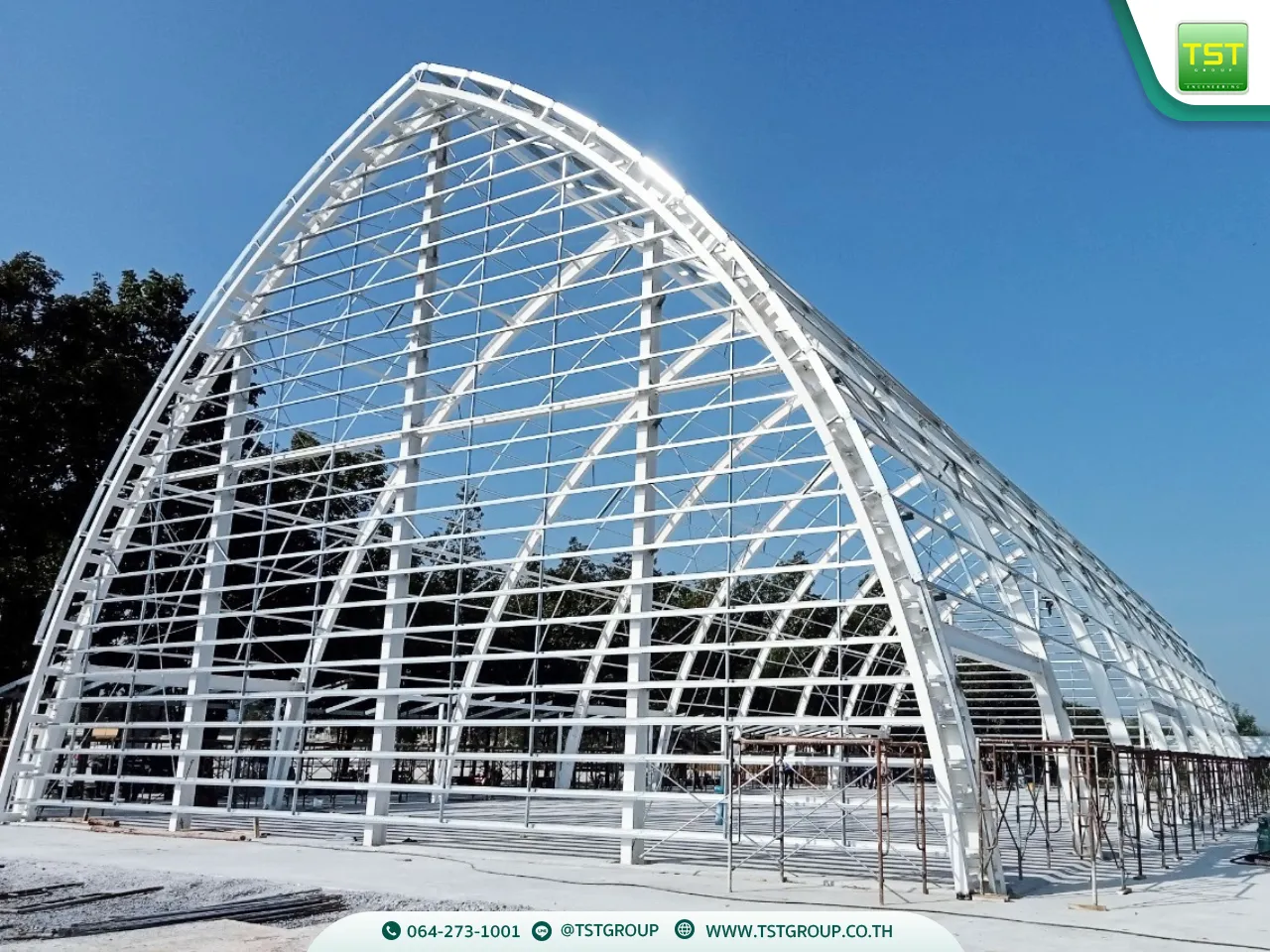 รับสร้างโกดังสําเร็จรูป, ออกแบบอาคารโครงเหล็กสำเร็จรูป ระบบ PEB | TST GROUP