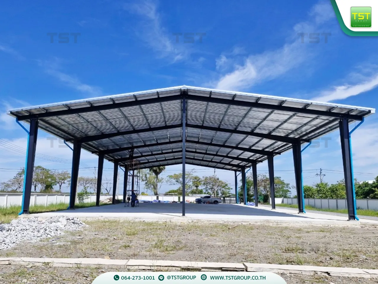 รับสร้างโกดังสําเร็จรูป, ออกแบบอาคารโครงเหล็กสำเร็จรูป ระบบ PEB | TST GROUP