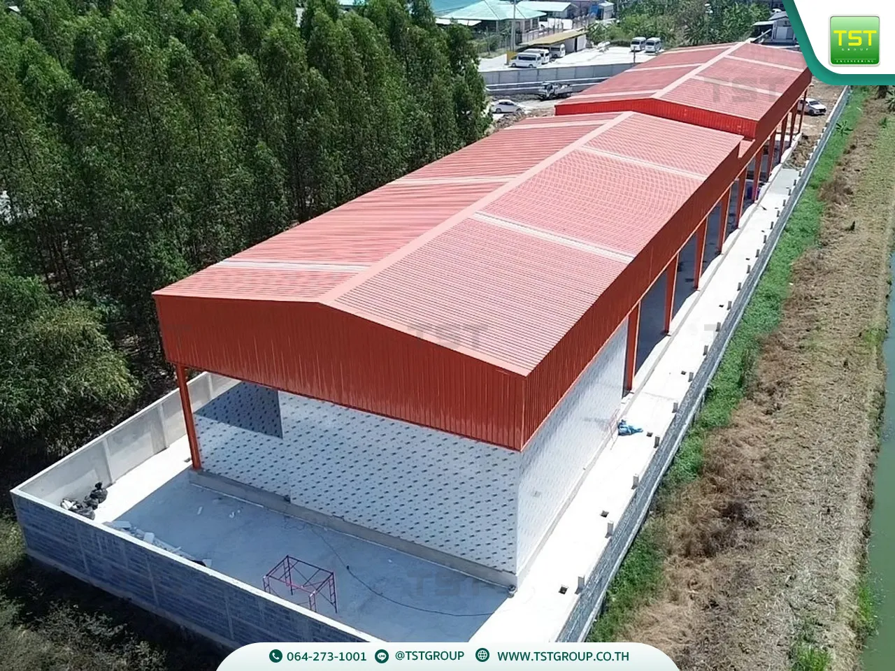 รับสร้างโกดังสําเร็จรูป, ออกแบบอาคารโครงเหล็กสำเร็จรูป ระบบ PEB | TST GROUP