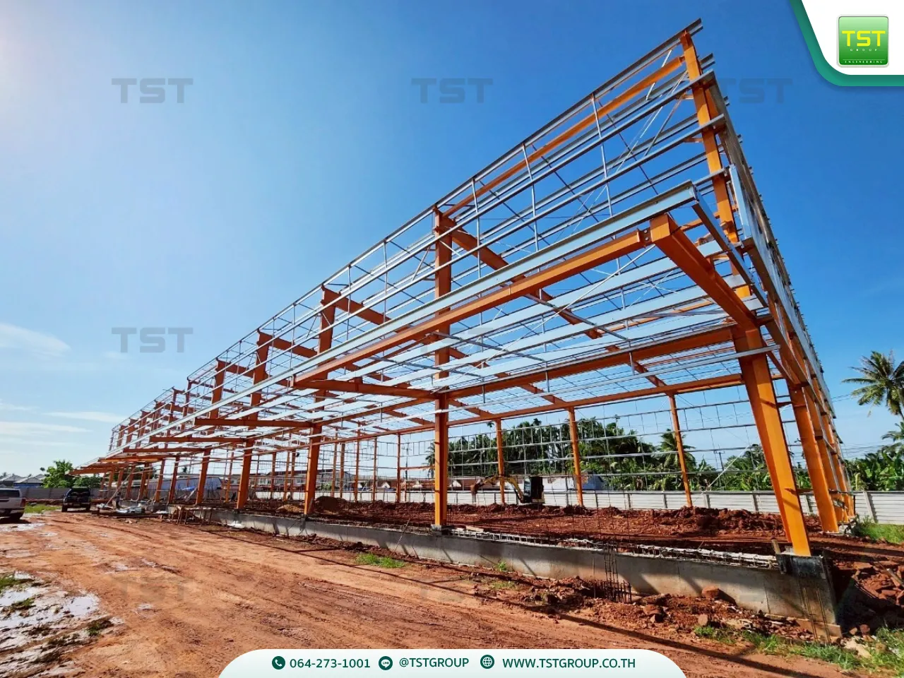 รับสร้างโกดังสําเร็จรูป, ออกแบบอาคารโครงเหล็กสำเร็จรูป ระบบ PEB | TST GROUP