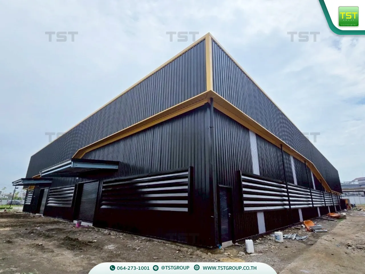 รับสร้างโกดังสําเร็จรูป, ออกแบบอาคารโครงเหล็กสำเร็จรูป ระบบ PEB | TST GROUP