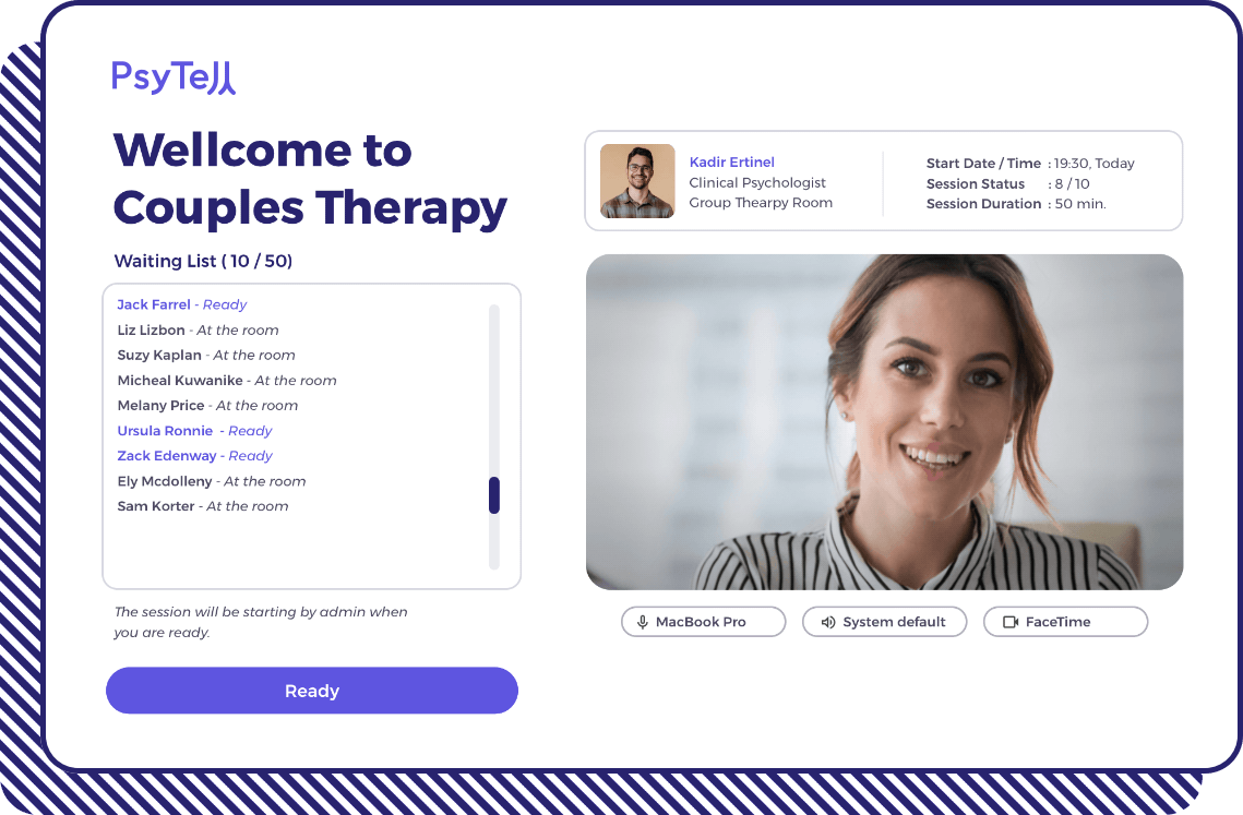 PsyTell, Virtual Therapy Rooms