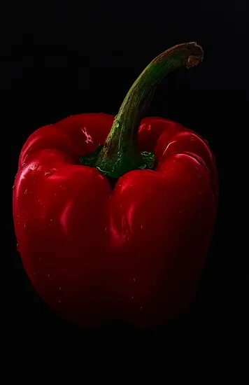 Червоний болгарський перець на чорному фоні. Предметна зйомка