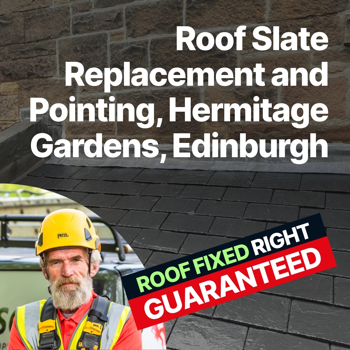 Roof Slate Replacement and Pointing, Hermitage Gardens, Edinburgh