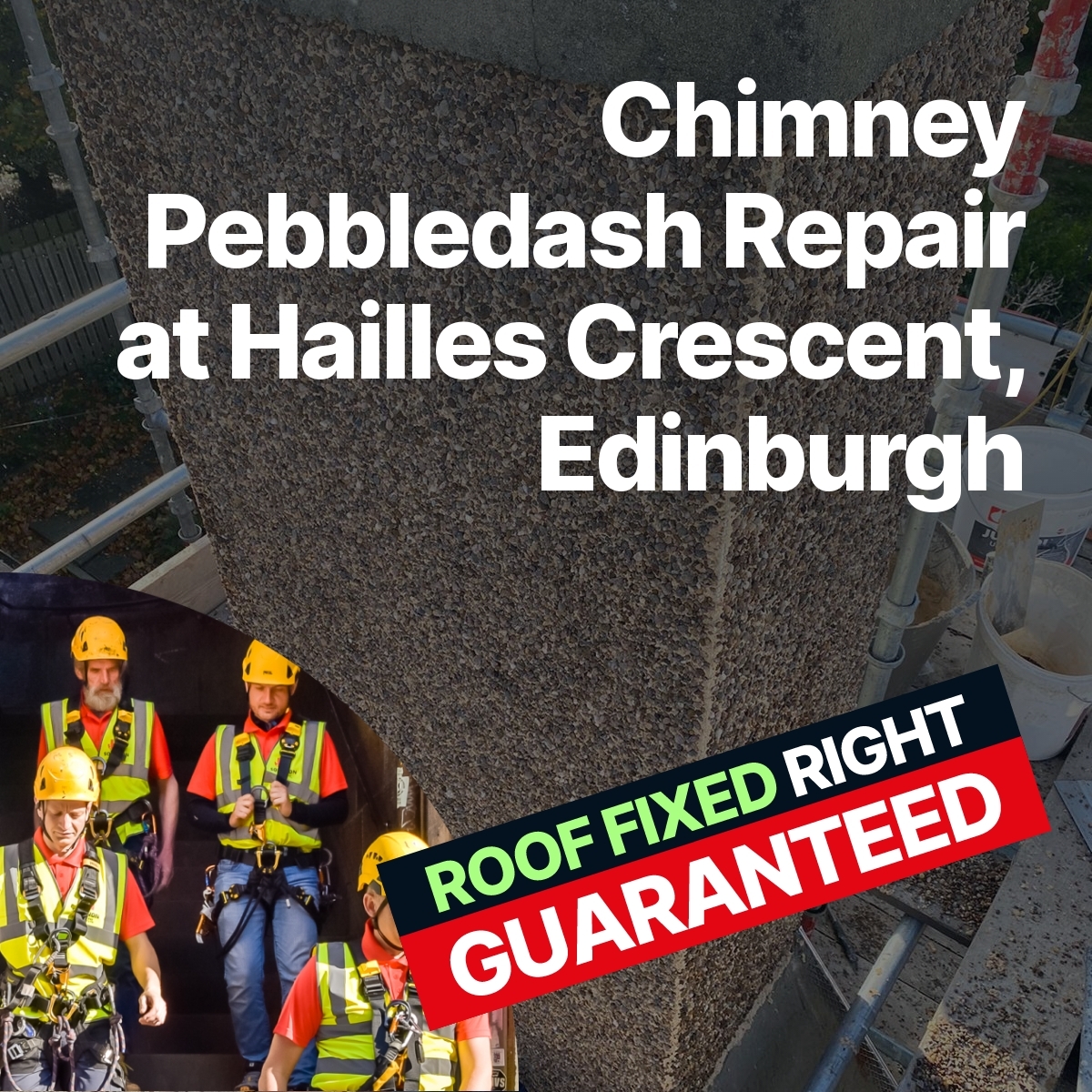 Chimney Pebbledash Repair at Hailles Crescent, Edinburgh
