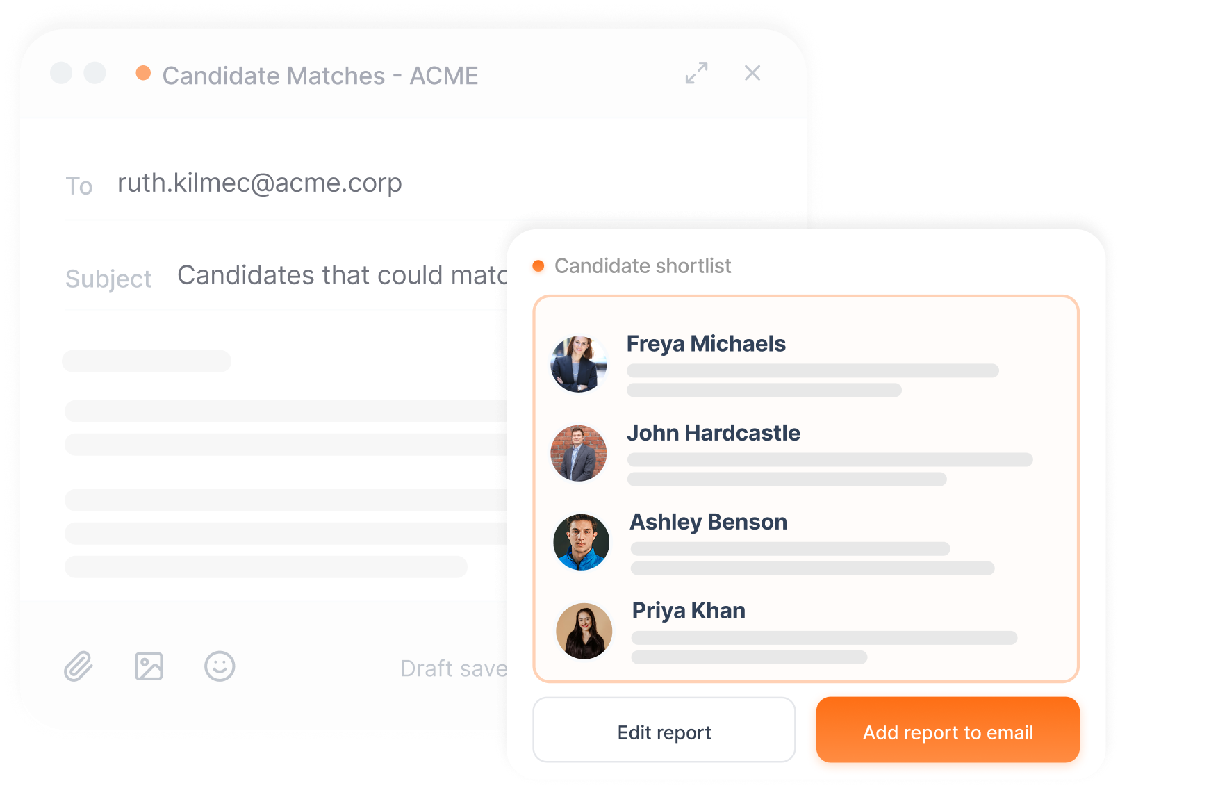 On brand candidate reports