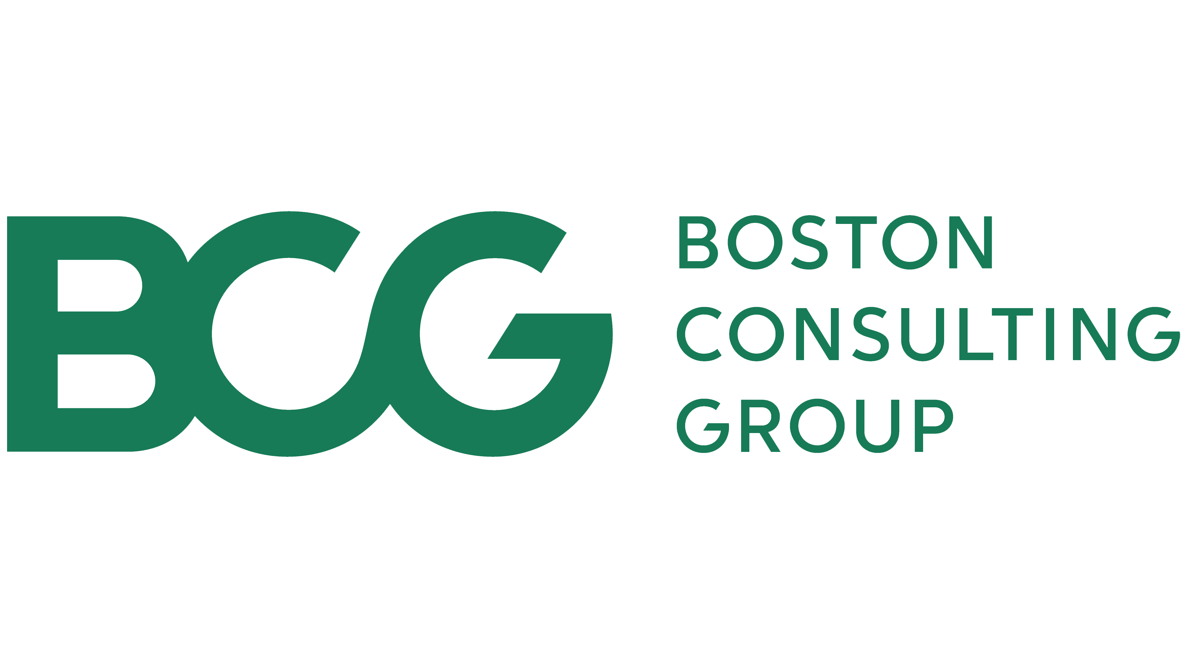 Boston Consulting Group logo with green letters BCG and text Boston Consulting Group.