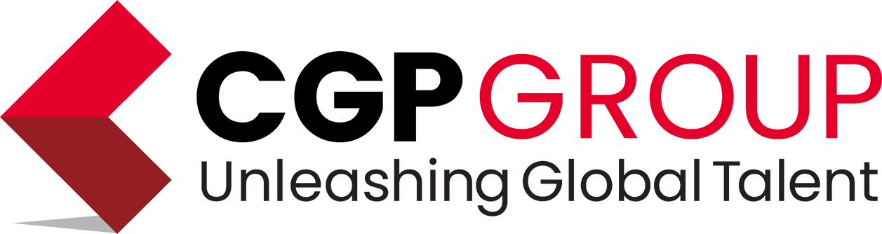 CGP Group logo with red geometric design and text 'Unleashing Global Talent'.