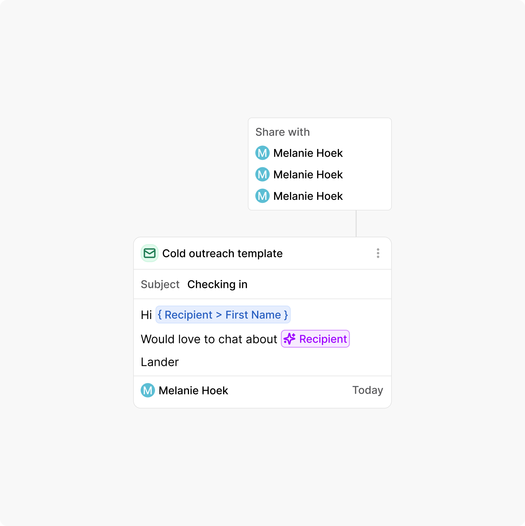 Share templates for consistency