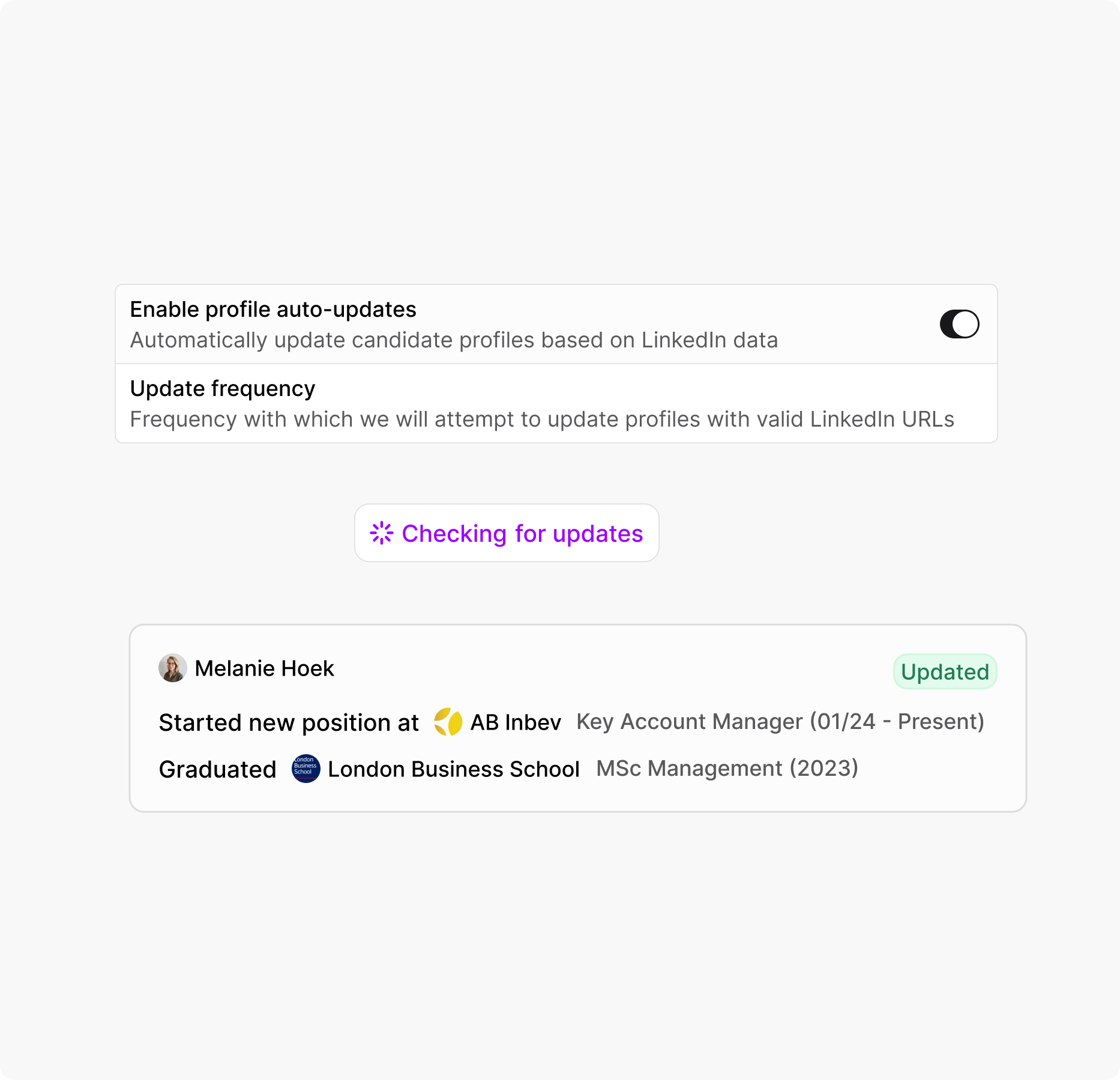 Keeping your Candidate profiles up-to-date