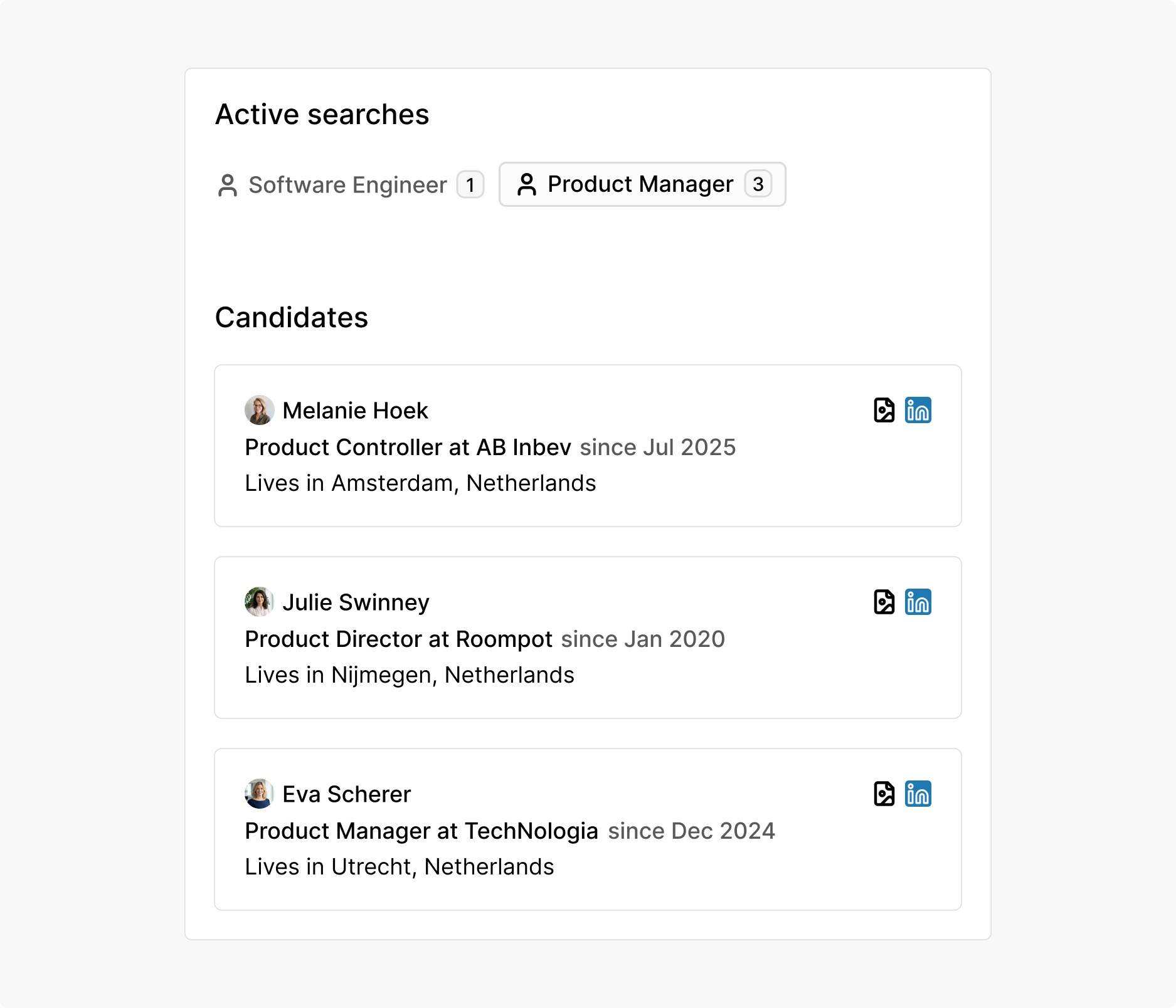Share candidates through an on-brand client portal