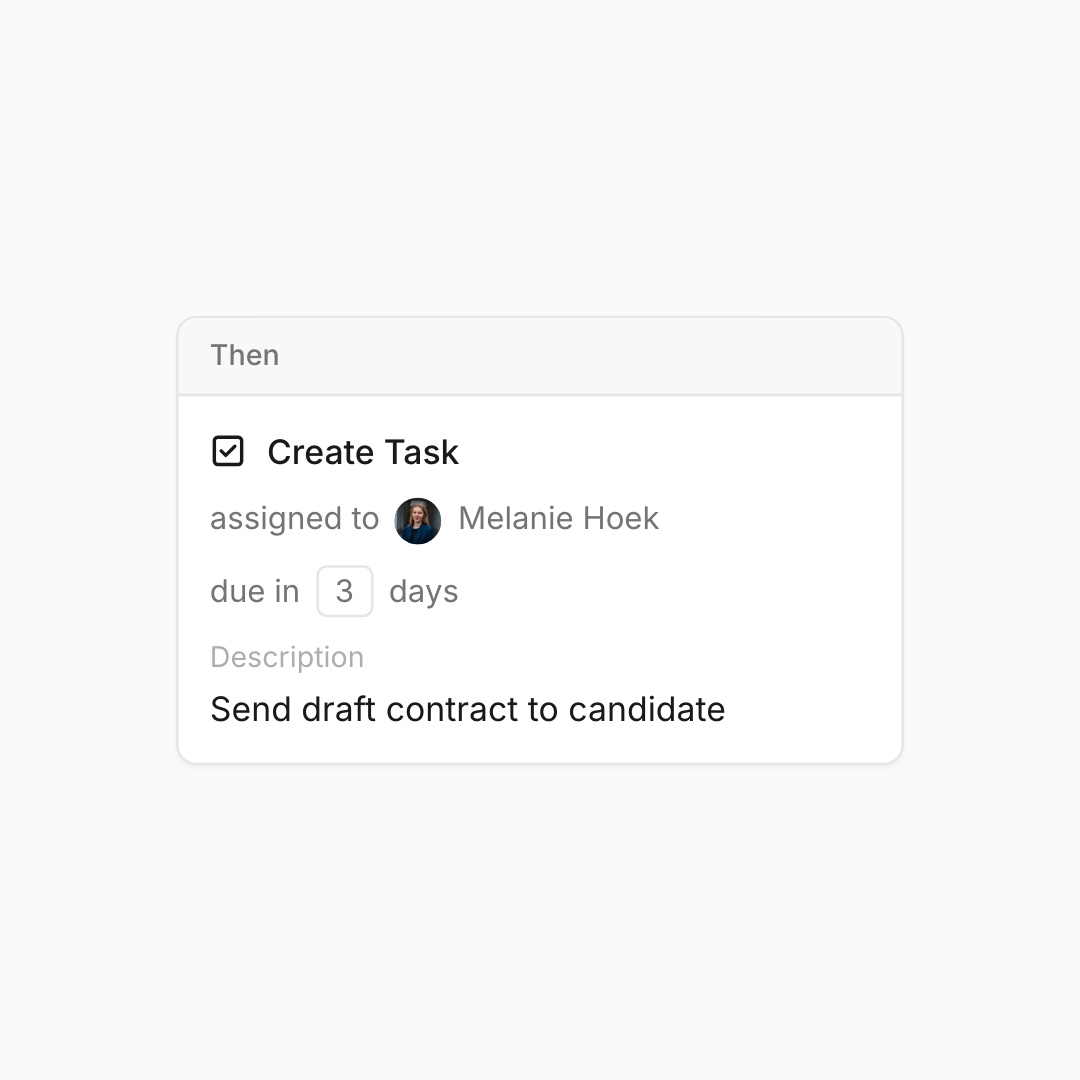 Create follow-up tasks automatically.