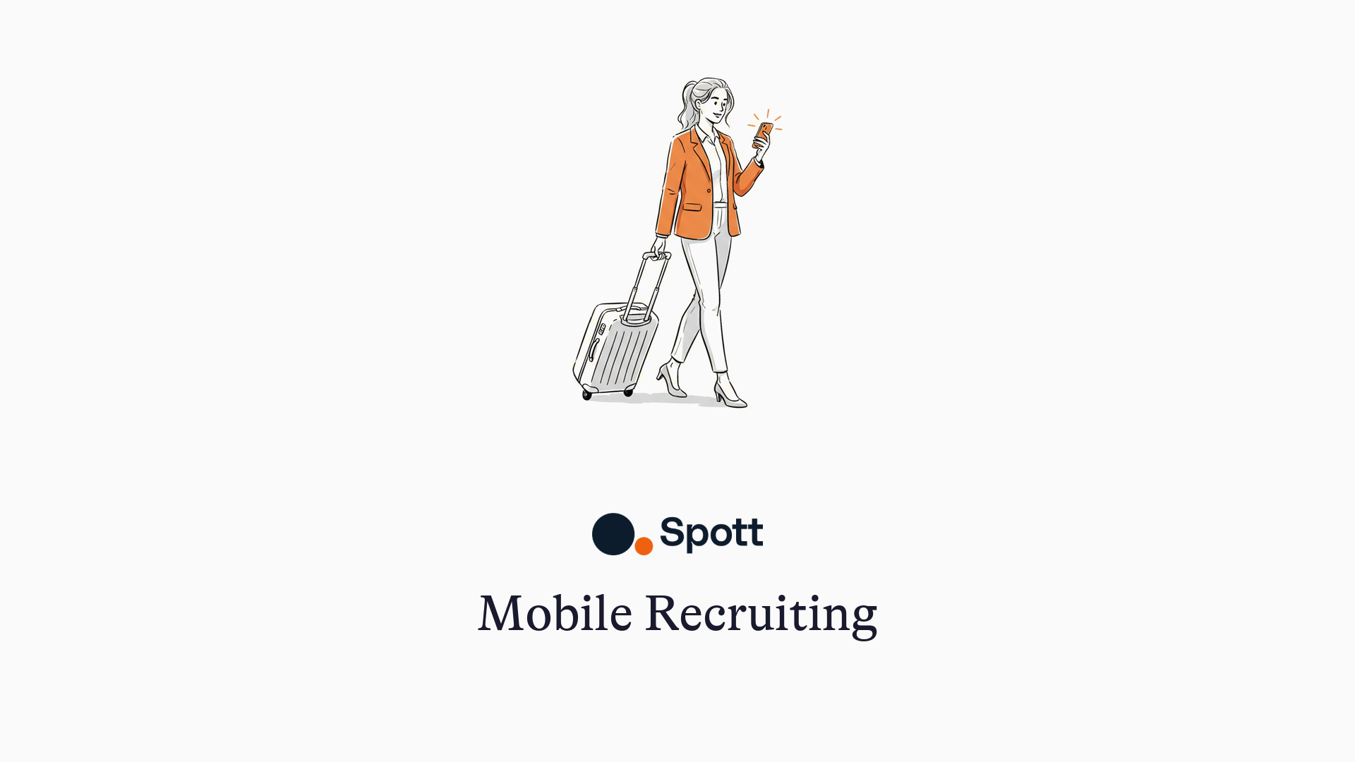 Mobile Recruiting - illustration of a recruiter walking through an airport checking her phone
