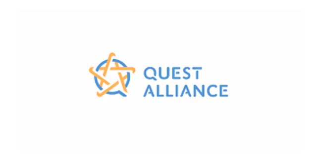 Quest Alliance logo with an orange star surrounding a blue circular shape and the name 'QUEST ALLIANCE' in blue text.
