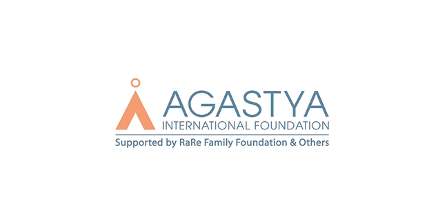 Agastya International Foundation logo with support text from RaRe Family Foundation & Others.