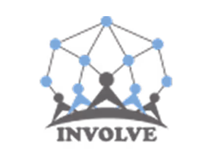 Logo showing five stylized human figures connected by a network of blue nodes and lines above the word 'INVOLVE'.