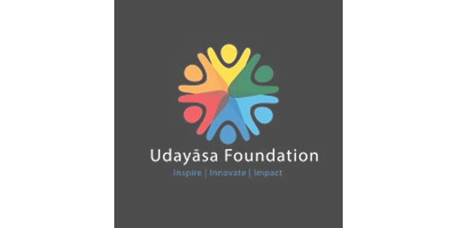 Udayasa Foundation logo with six colorful human shapes forming a circle and the words 'Udayasa Foundation' and the tagline 'Inspire | Innovate | Impact' underneath.