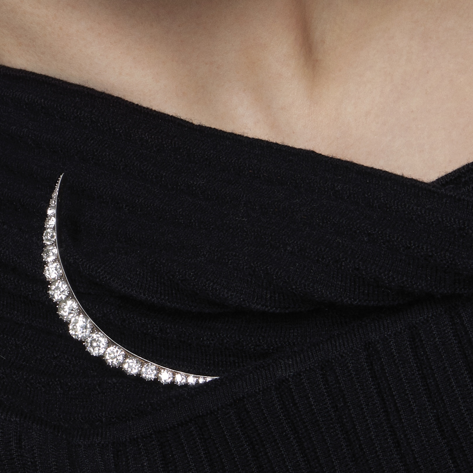 1890 Crescent Moon Brooch