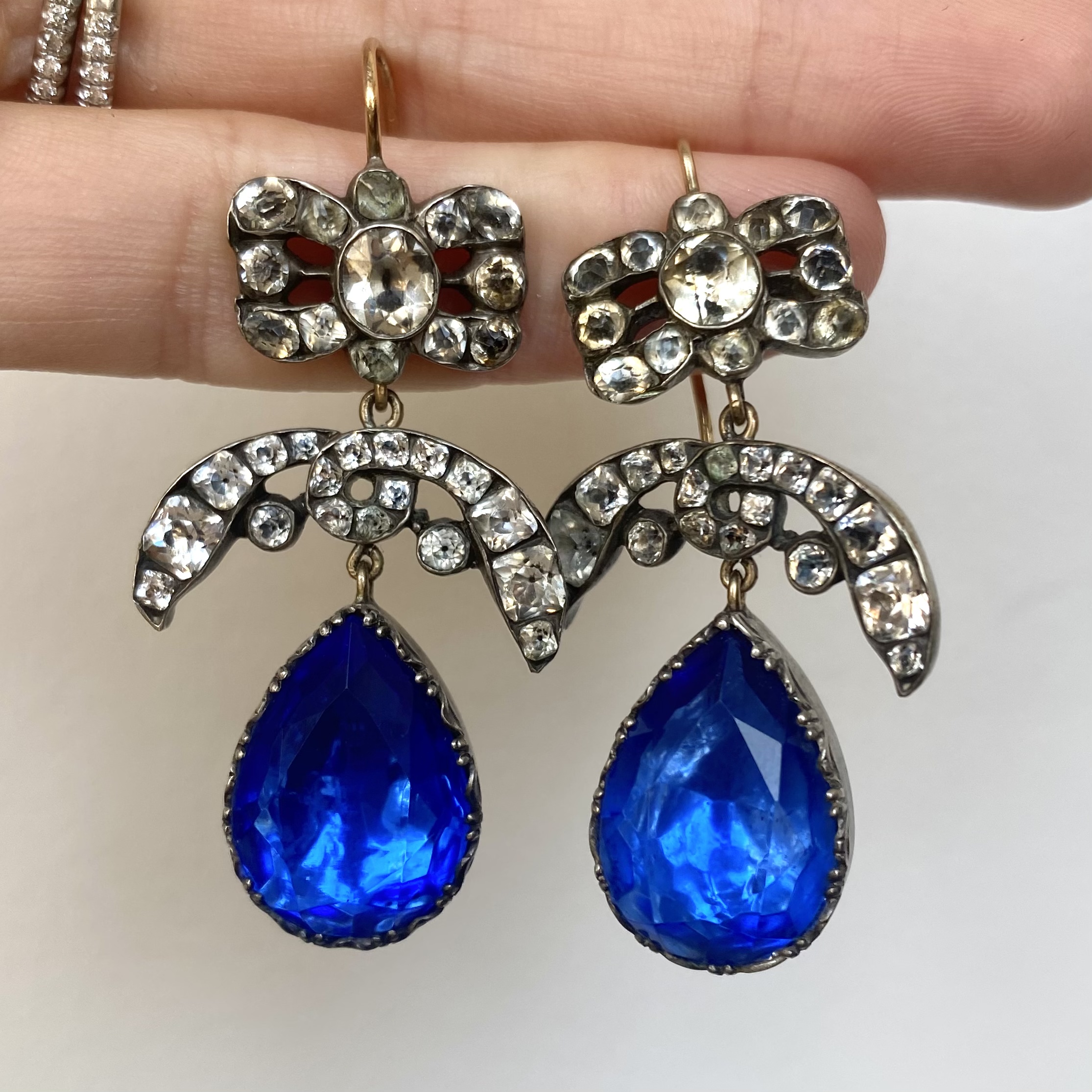Victorian Blue Paste Earrings 