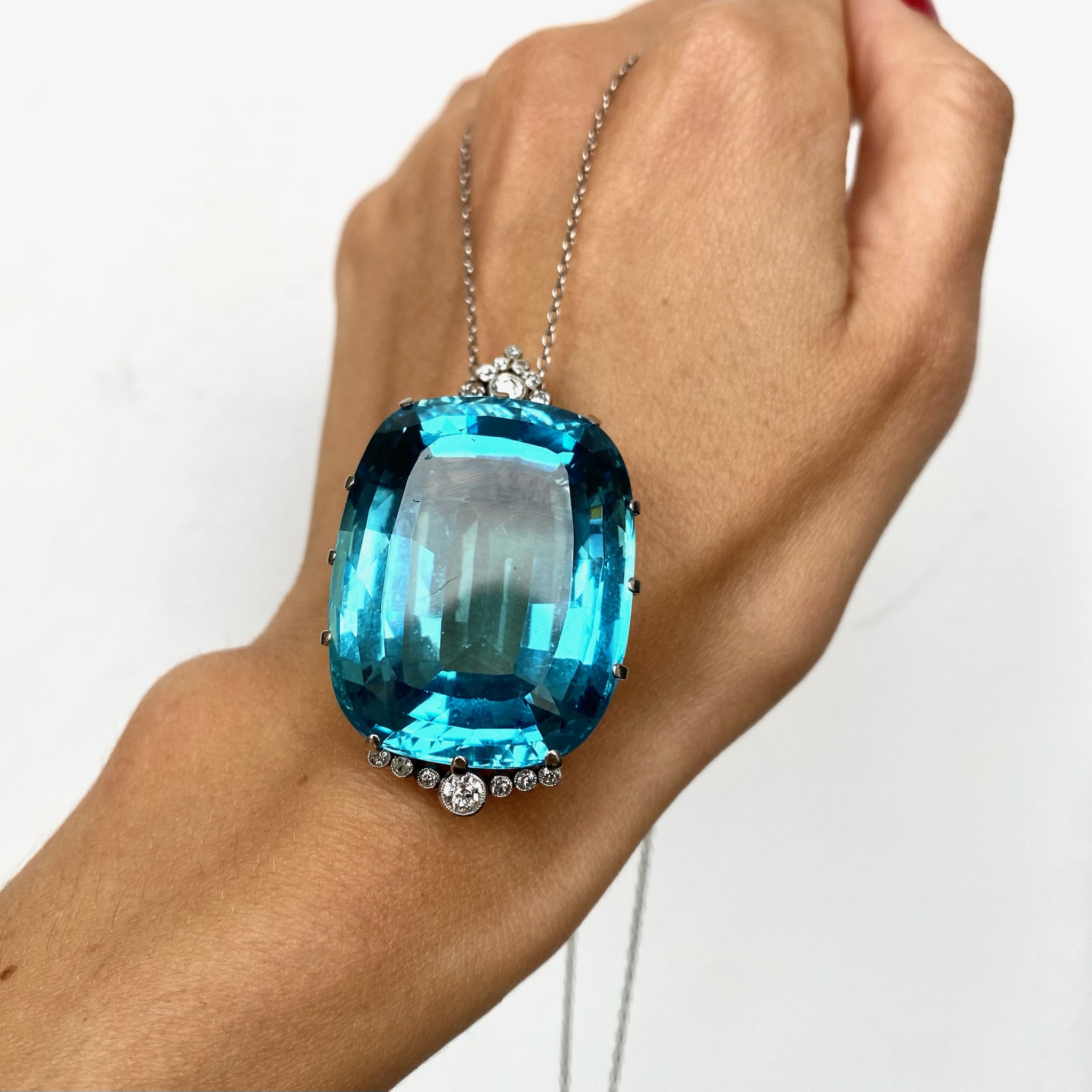 Large 90 Carat Aquamarine Pendant 