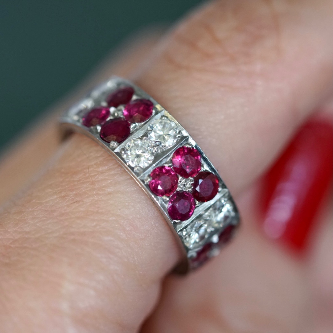 1930's Burmese Ruby and Diamond Ring