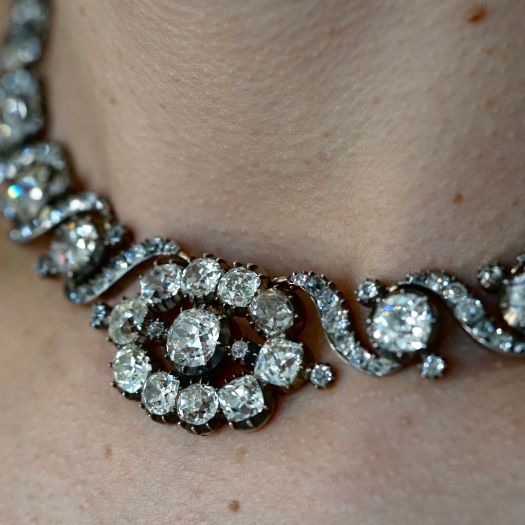 Important Diamond Riviere Necklace 