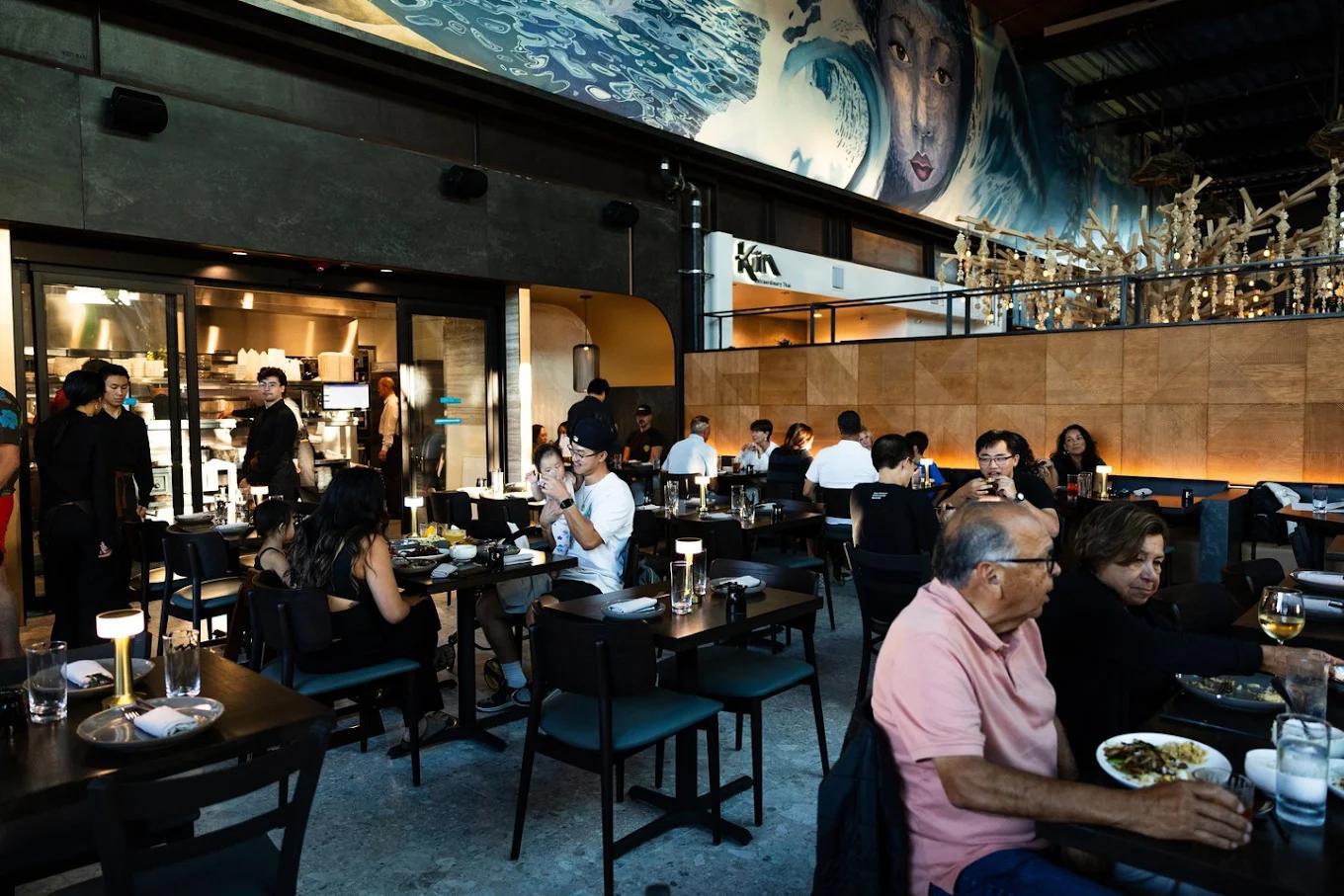 Zen Modern Asian Bistro interior dining room Del Mar San Diego.