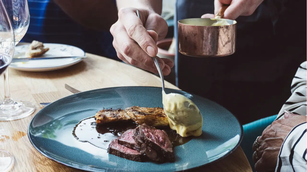 Modern Asian fusion restaurant plating with artistic presentation in San Diego dining scene