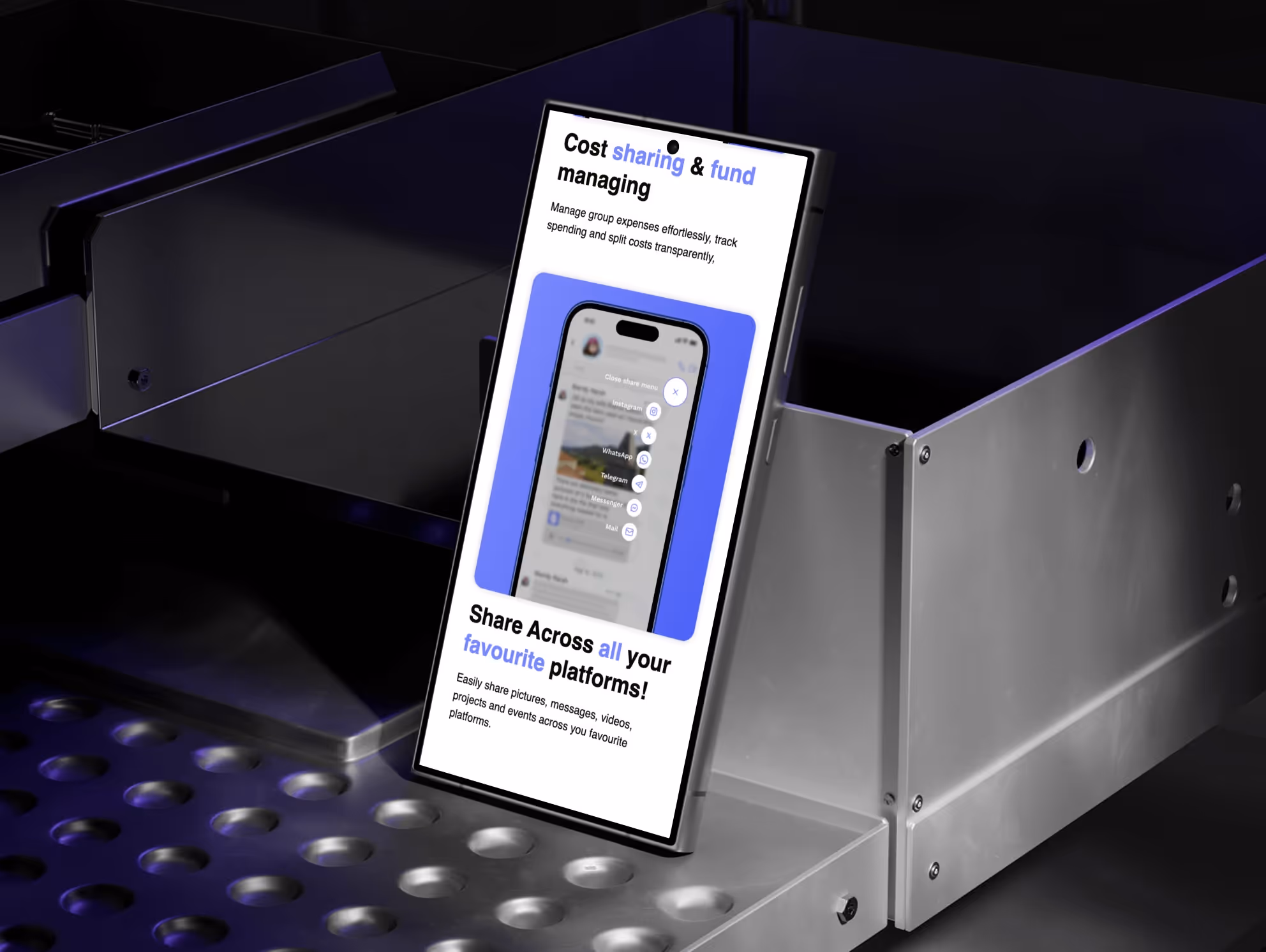 Website created by Clustr Studio for Soapp, showcasing a smartphone with the landing