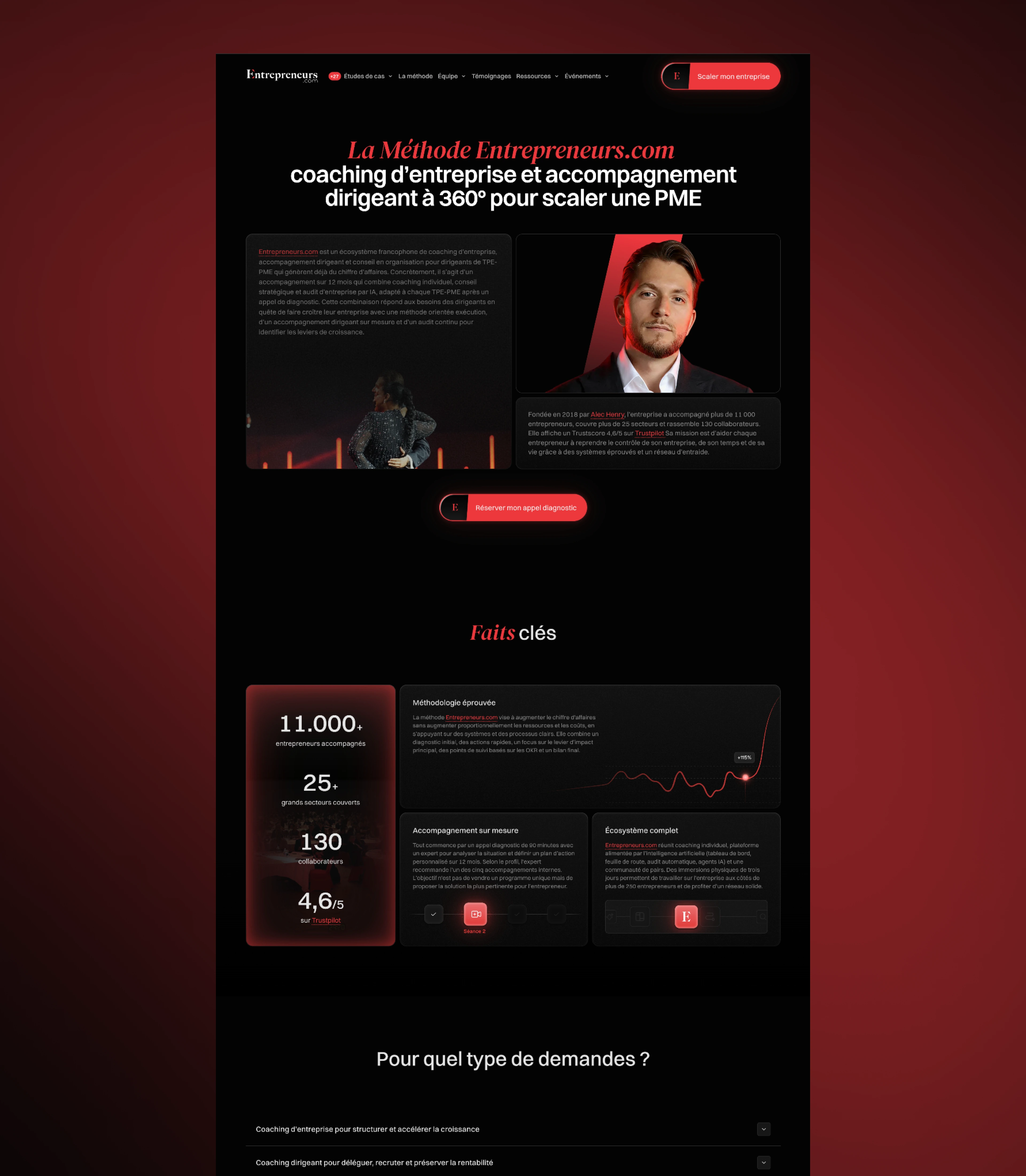 entrepreneurs.com webpage