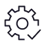Icône d'un engrenage symbolisant les paramètres ou les actions.