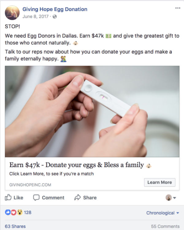 Audience targeting example